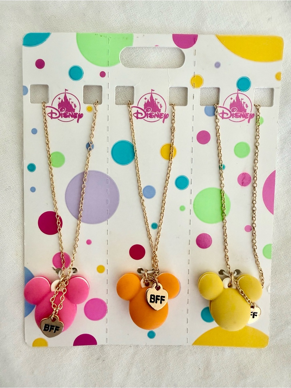 Disney Kids BFF Mouse Pendant Necklace - Pink, Orange, Yellow